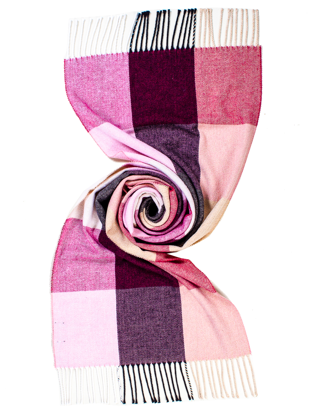 STOLA JACQAUARD MAXI QUADRO 50%CO 50%PC MADE IN ITALY - PINK